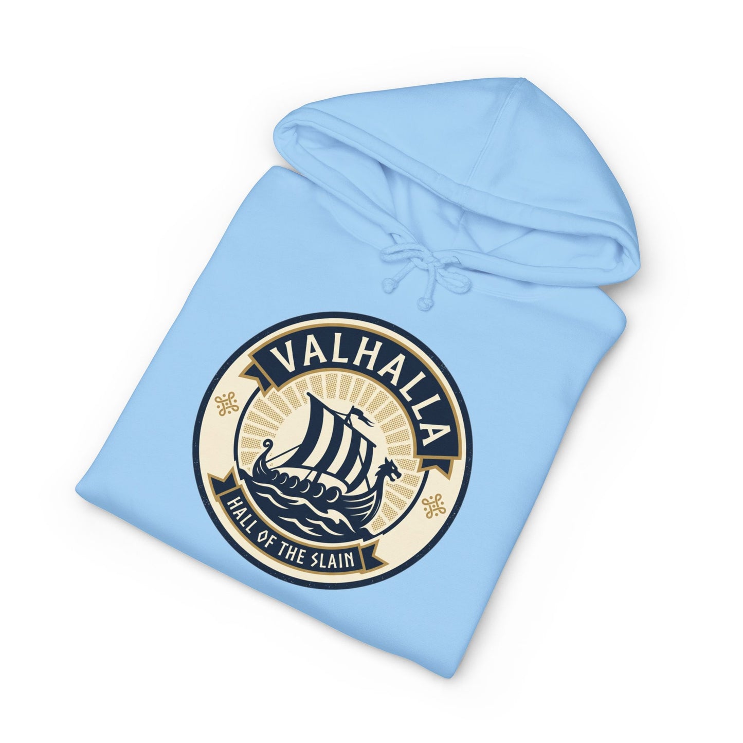Valhalla Viking Ship Hoodie — Norse Mythology Graphic Pullover