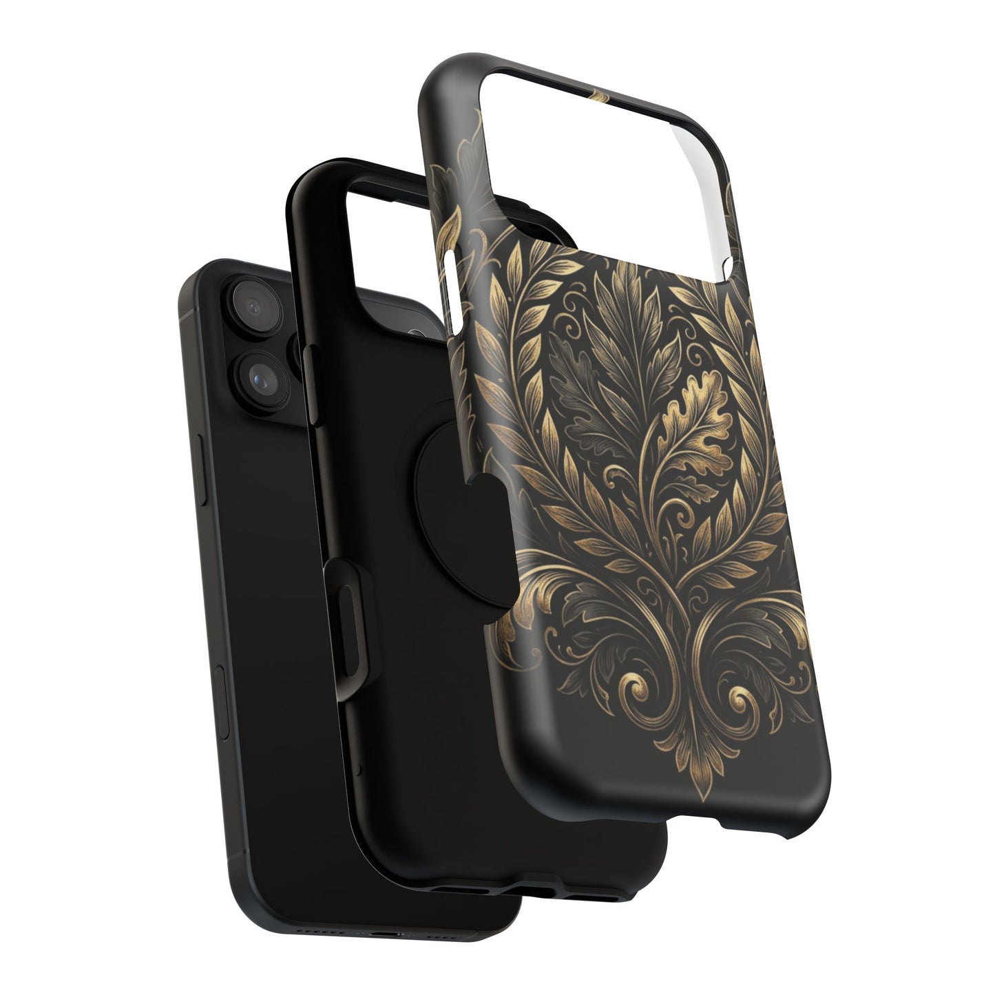 Baroque Gold Leaf Phone Case — Impact-Resistant Protective Cover