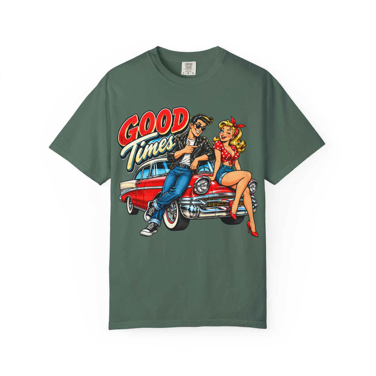 Good Times Retro Car Tee — Vintage 1950s Rockabilly Graphic T‑Shirt