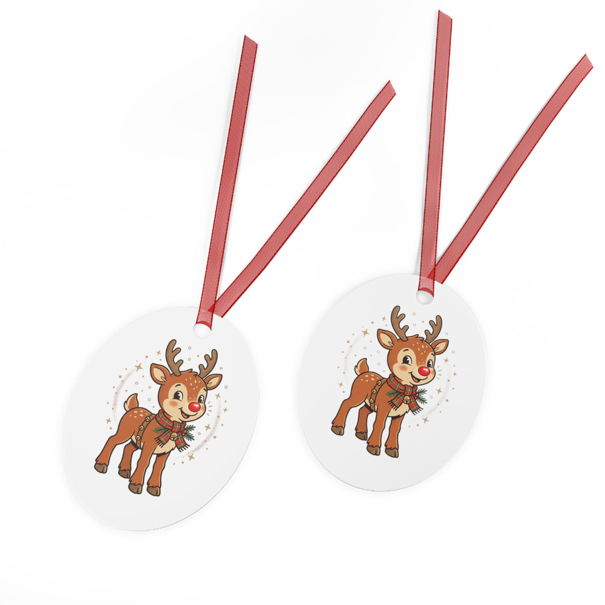 Reindeer Metal Ornament — Cute Holiday Christmas Tree Decoration