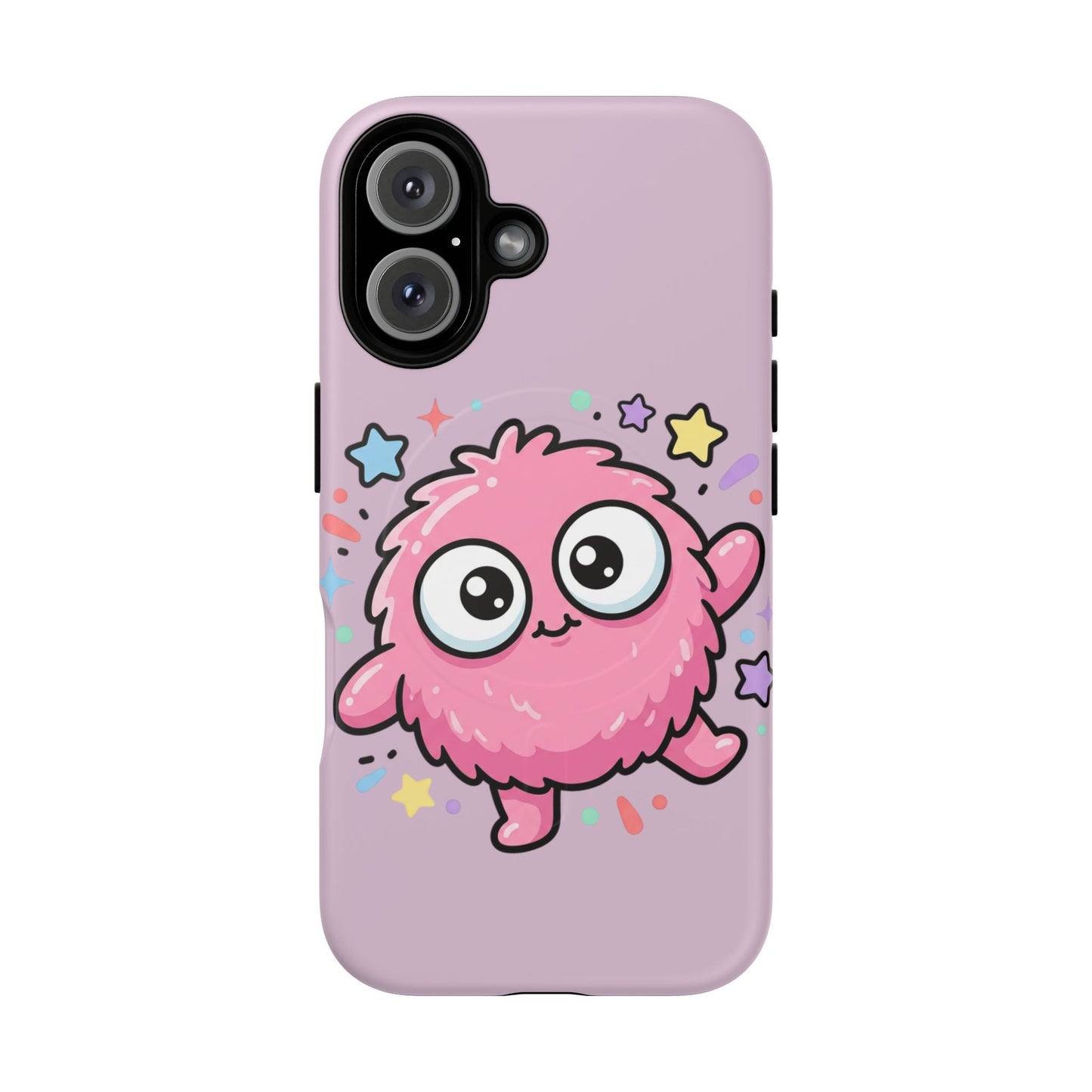 Cute Pink Fuzzy Monster Tough Magnetic Phone Case — Cute Kawaii Protective iPhone Cover