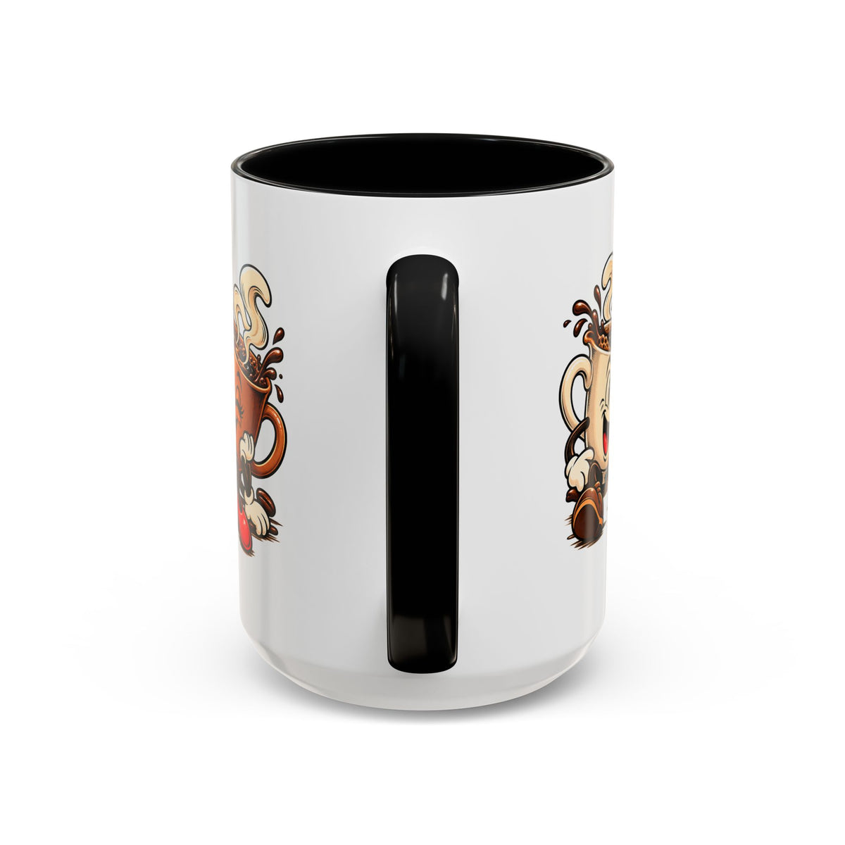 Coffee Cartoon Mug — Cute Dancing Coffee Cups Accent Mug