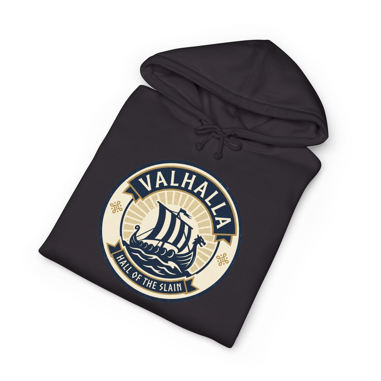 Valhalla Viking Ship Hoodie — Norse Mythology Graphic Pullover