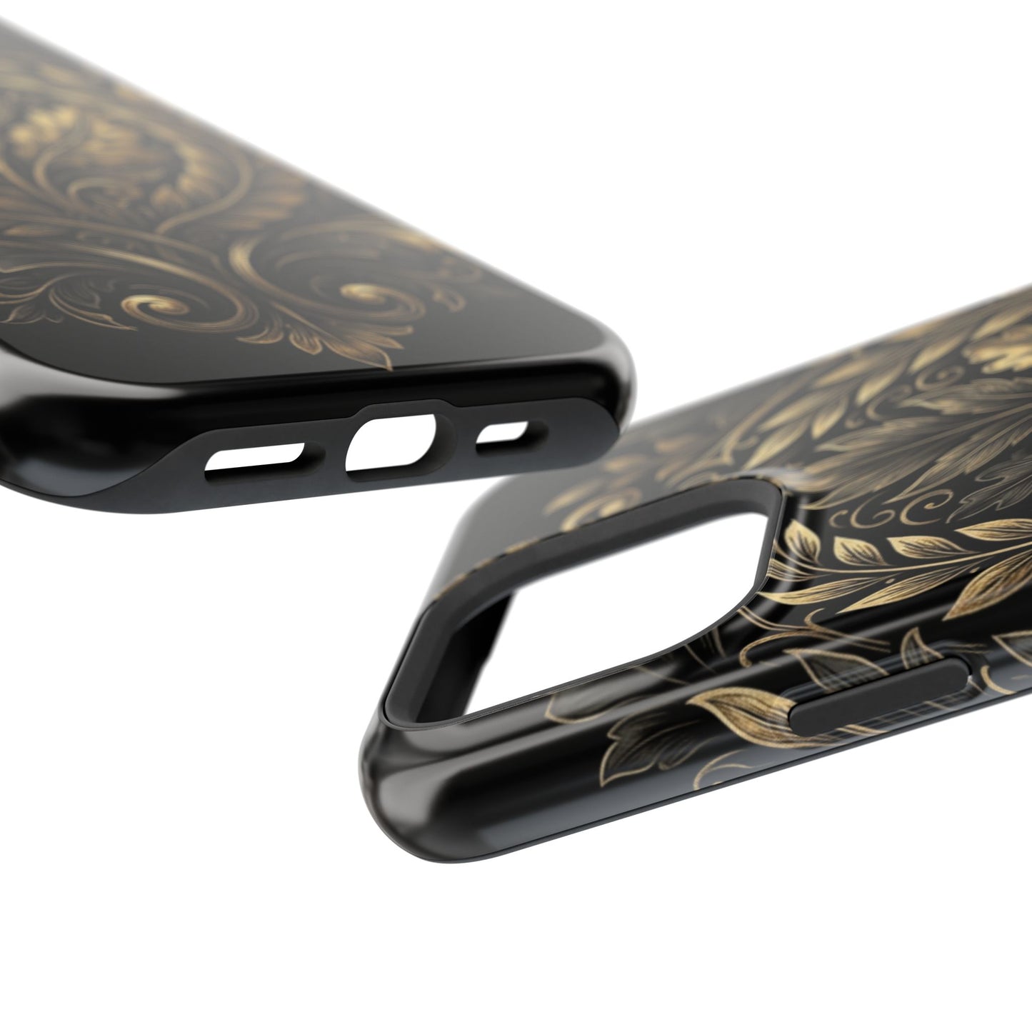Baroque Gold Leaf Phone Case — Impact-Resistant Protective Cover