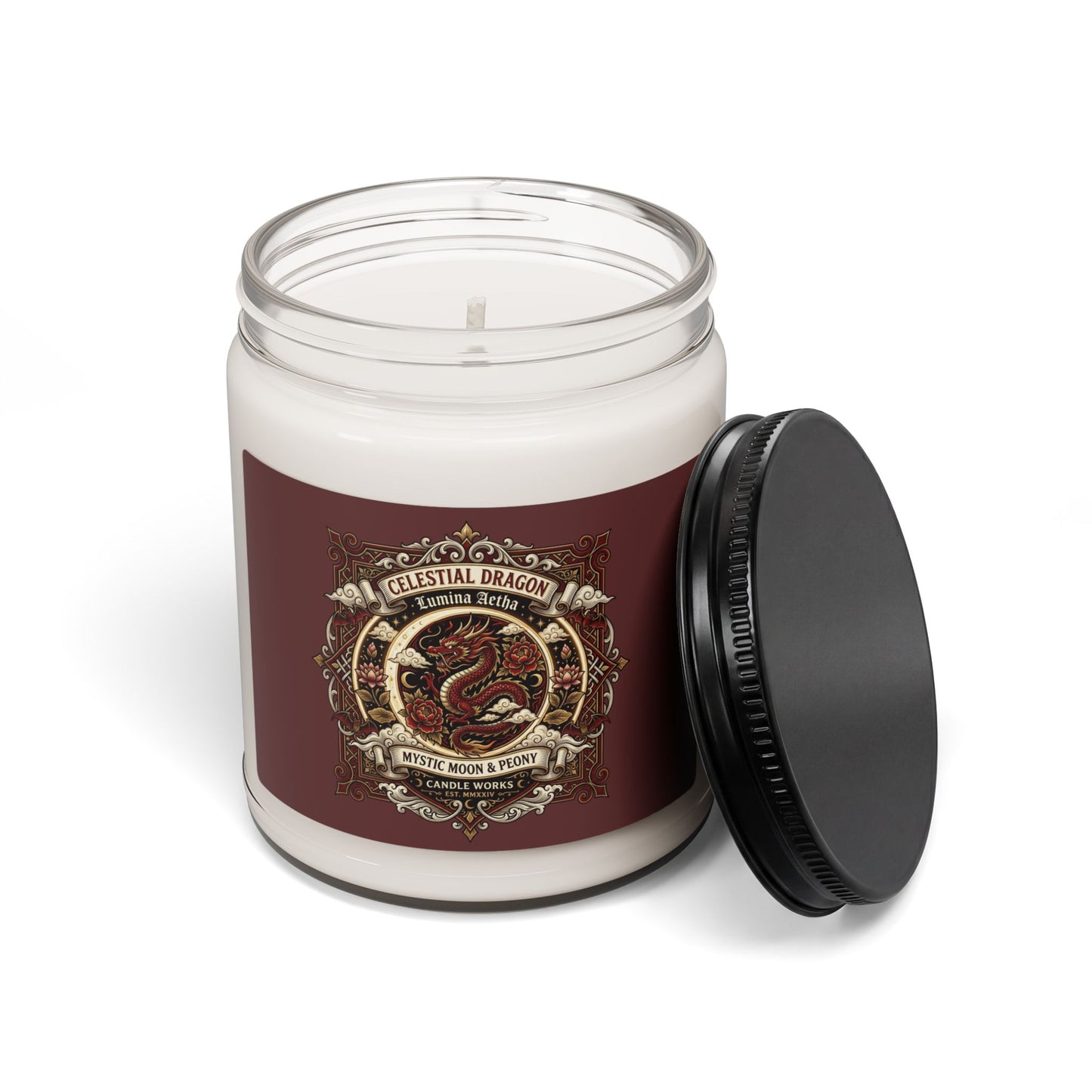 Celestial Dragon Scented Soy Candle — Mystic Amber & Frankincense, 9oz