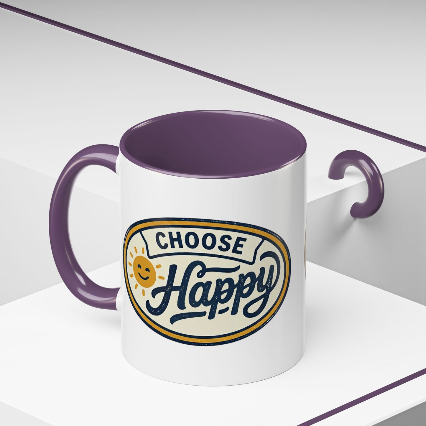 Choose Happy Coffee Mug — Inspirational Ceramic Accent Mug (11/15oz)