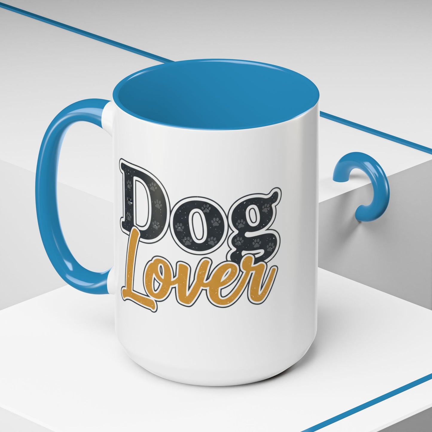 Dog Lover Accent Coffee Mug — 'Dog Lover' 11/15oz Ceramic Mug