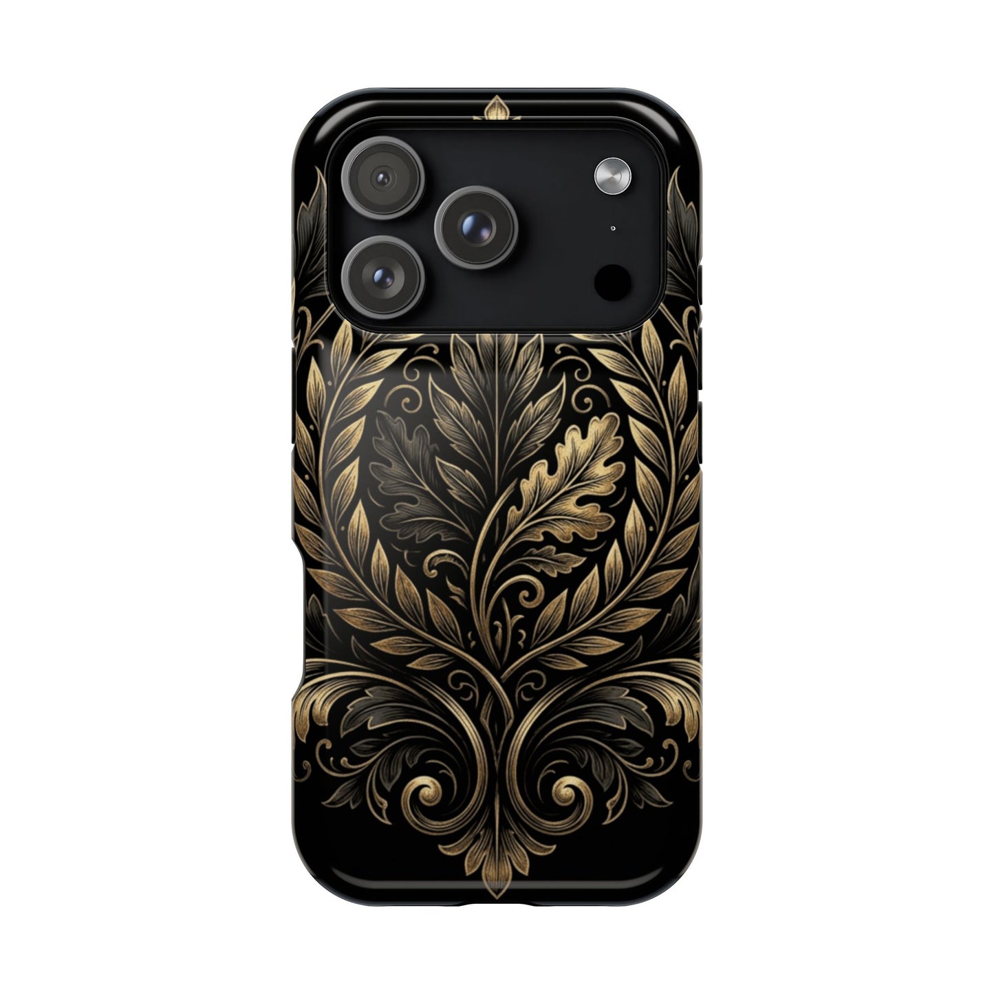 Baroque Gold Leaf Phone Case — Impact-Resistant Protective Cover