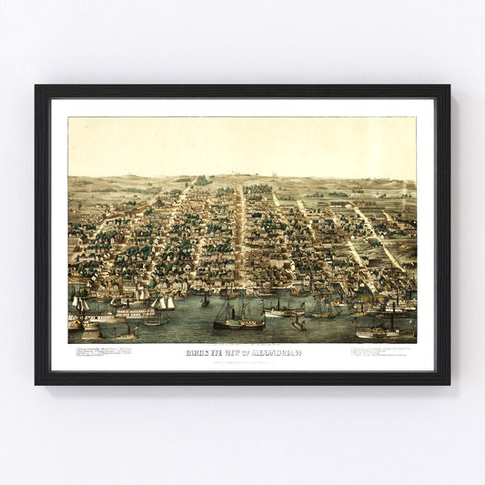 Vintage Map of Alexandria, Virginia 1863