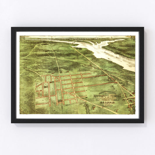 Vintage Map of Alexandria, Virginia 1890
