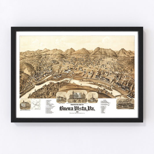 Vintage Map of Buena Vista, Virginia 1891