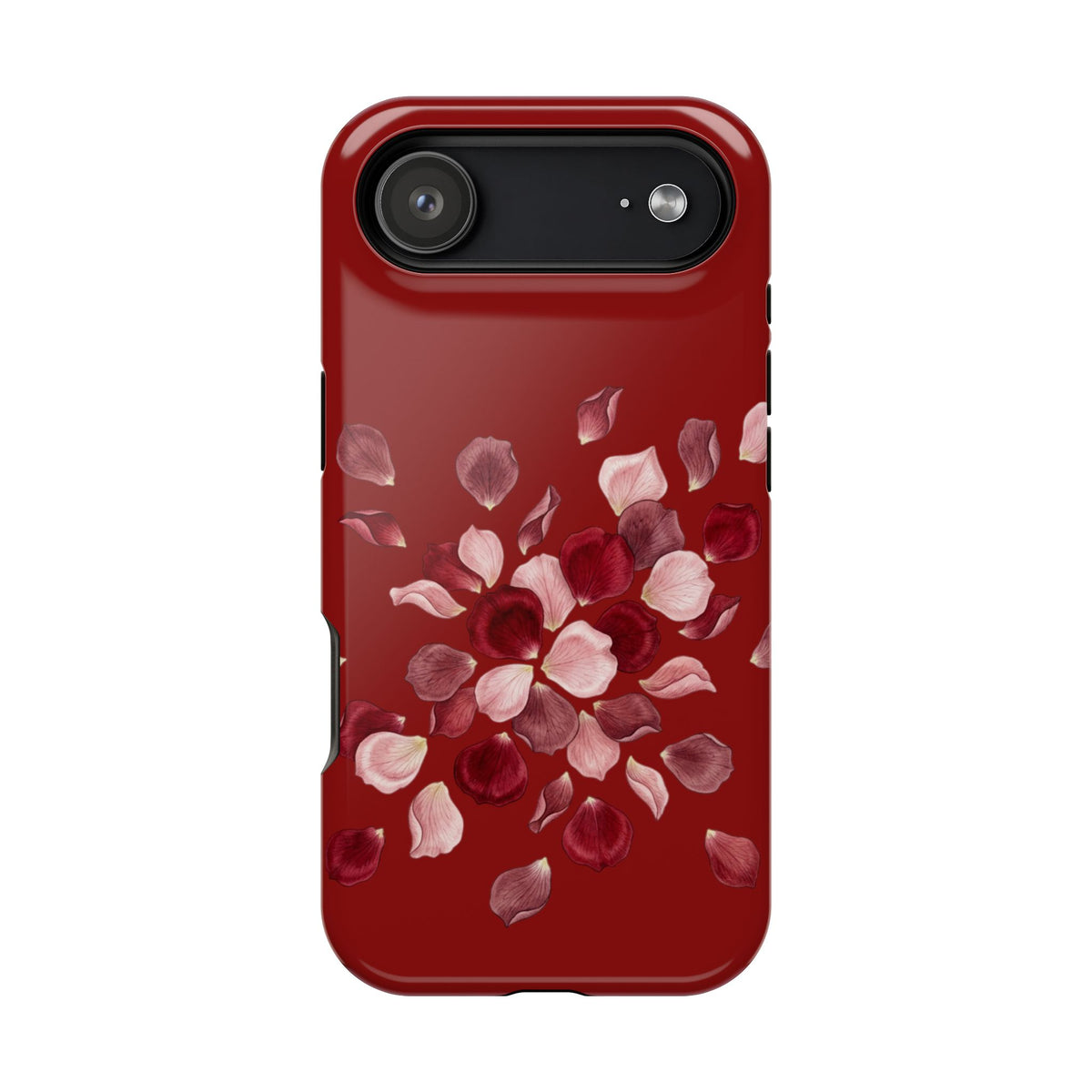 Phone Case — Red Floral Petal Magnetic Impact-Resistant Cover