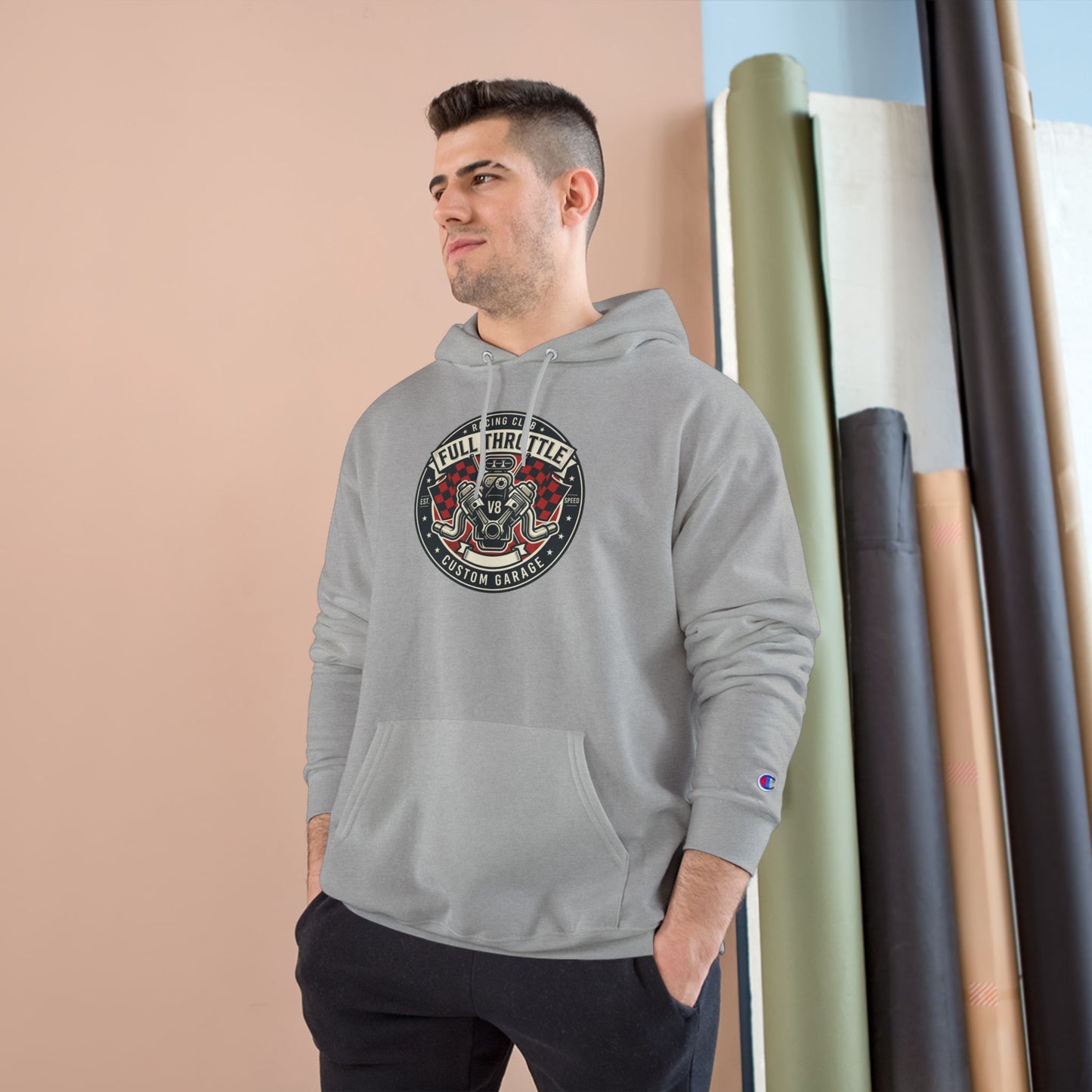 Full Throttle Champion Hoodie — Vintage Racing Graphic