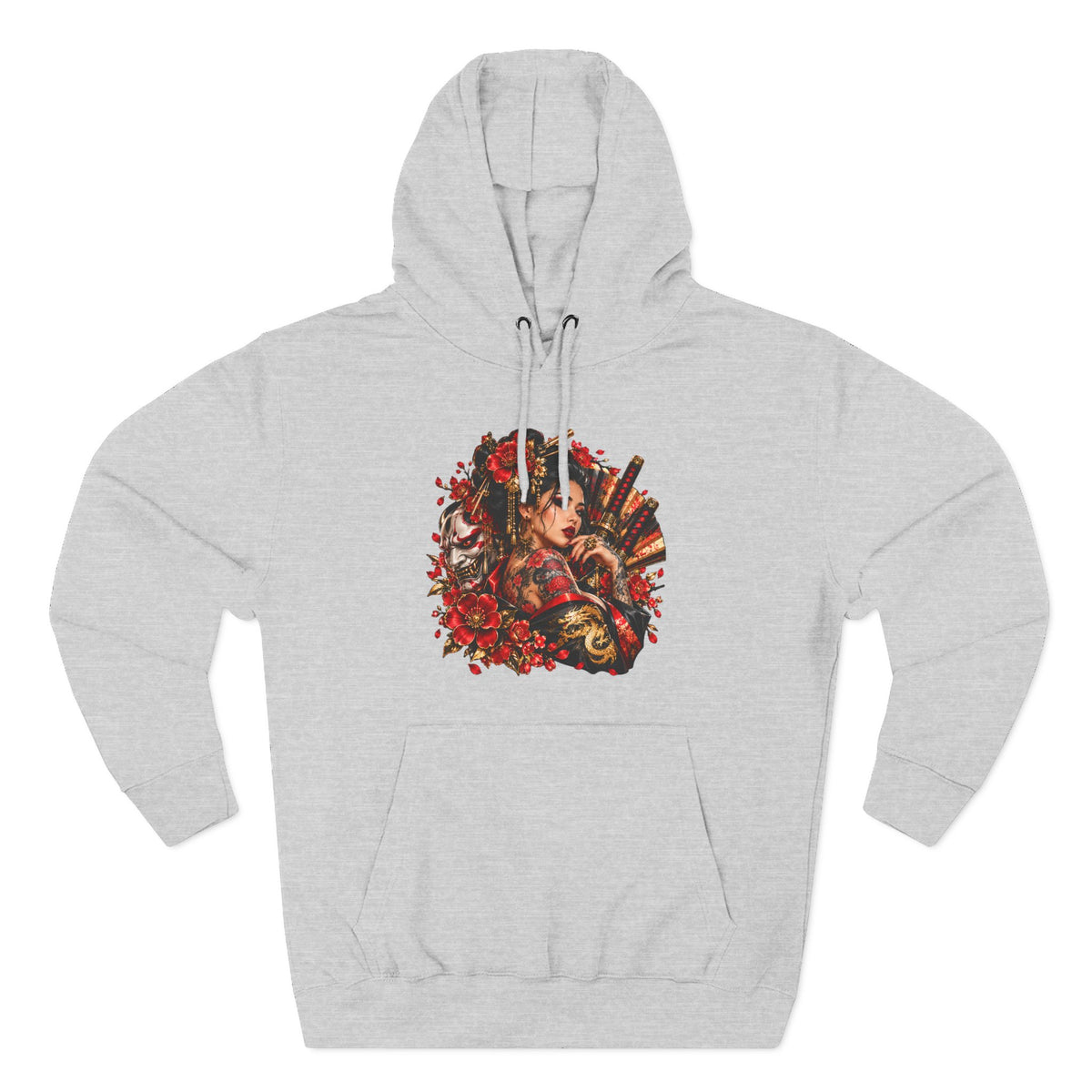 Floral Skull Hoodie — Gothic Rose Graphic Fleece Hoodie