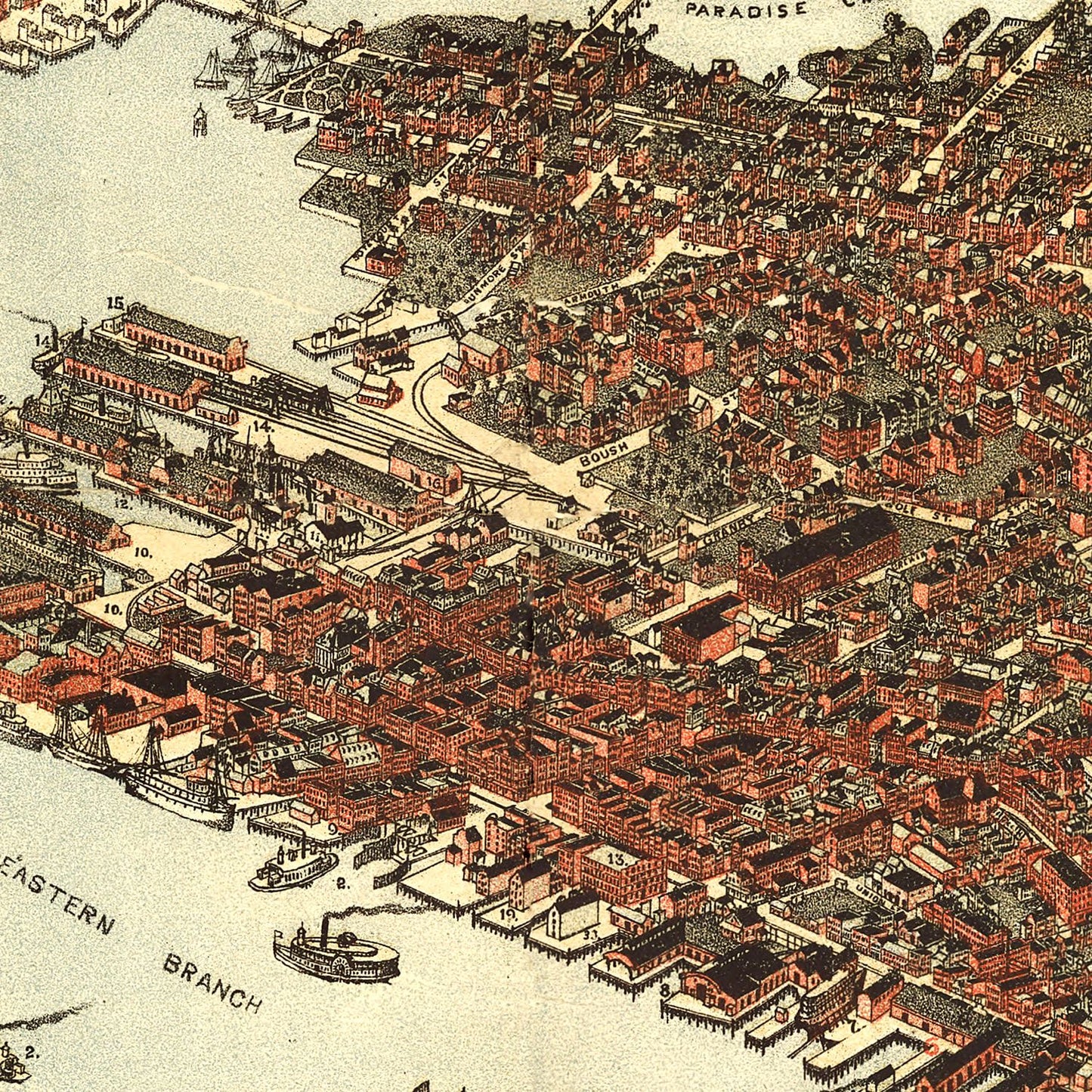 Vintage Map of Norfolk, Virginia 1891