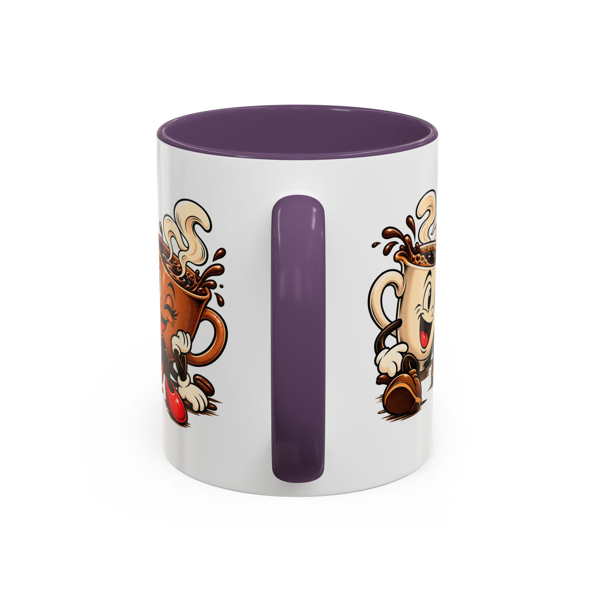 Coffee Cartoon Mug — Cute Dancing Coffee Cups Accent Mug