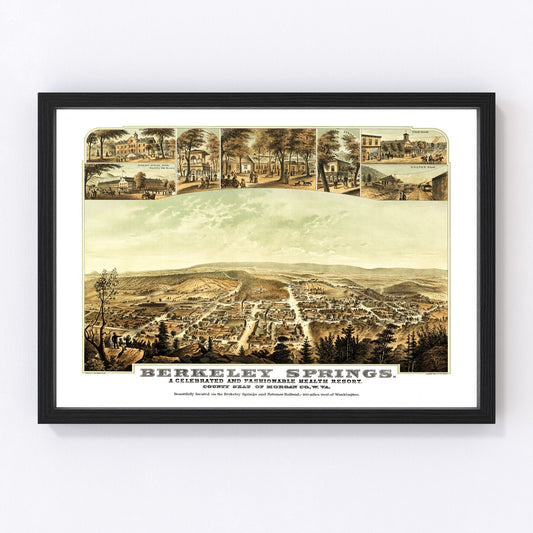 Vintage Map of Berkeley Springs, Virginia 1889