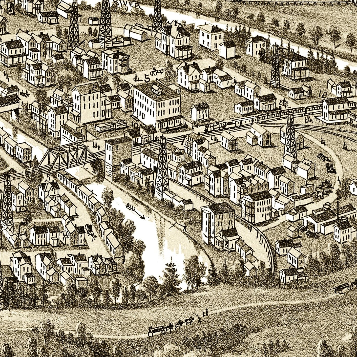 Vintage Map of Cairo, West Virginia 1899