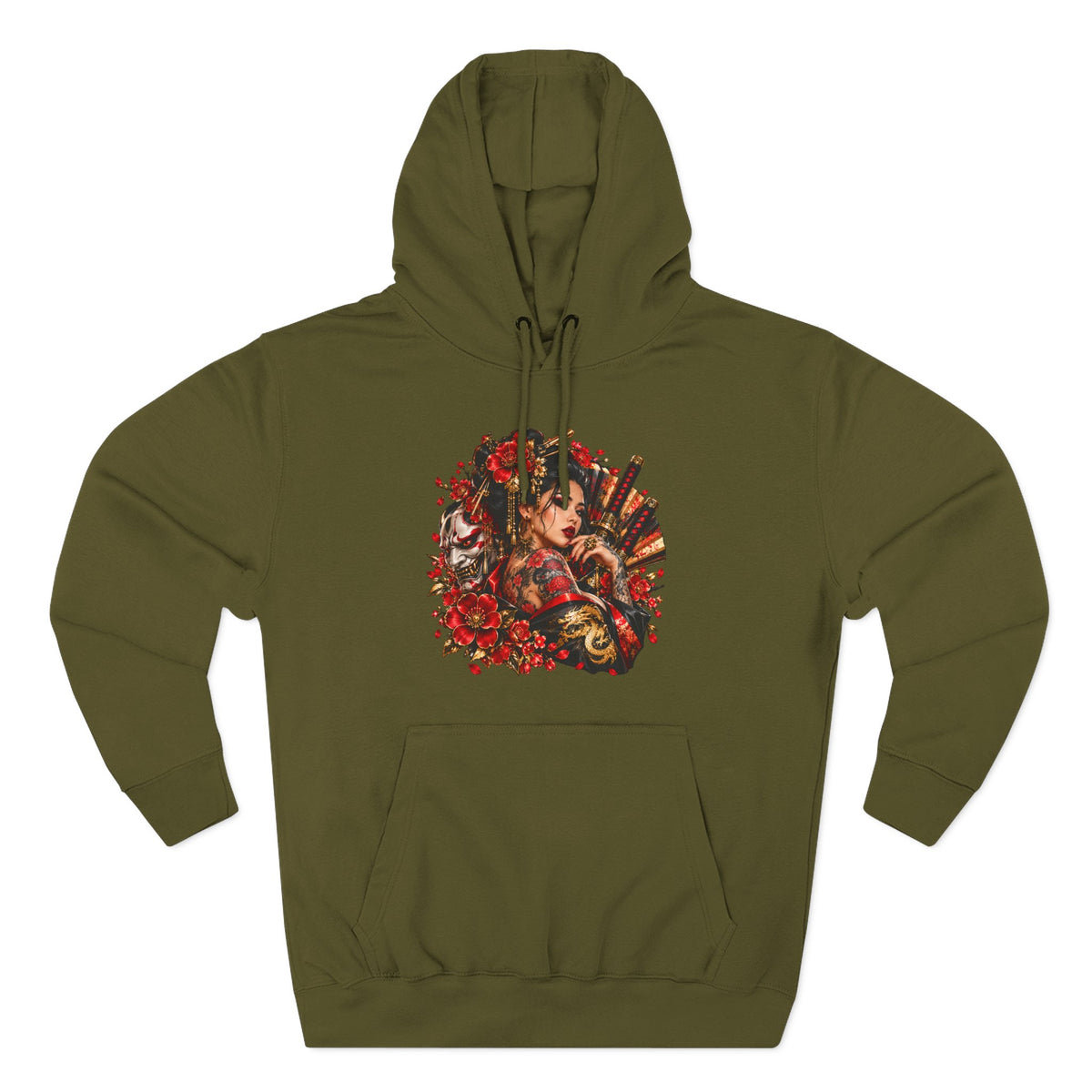 Floral Skull Hoodie — Gothic Rose Graphic Fleece Hoodie