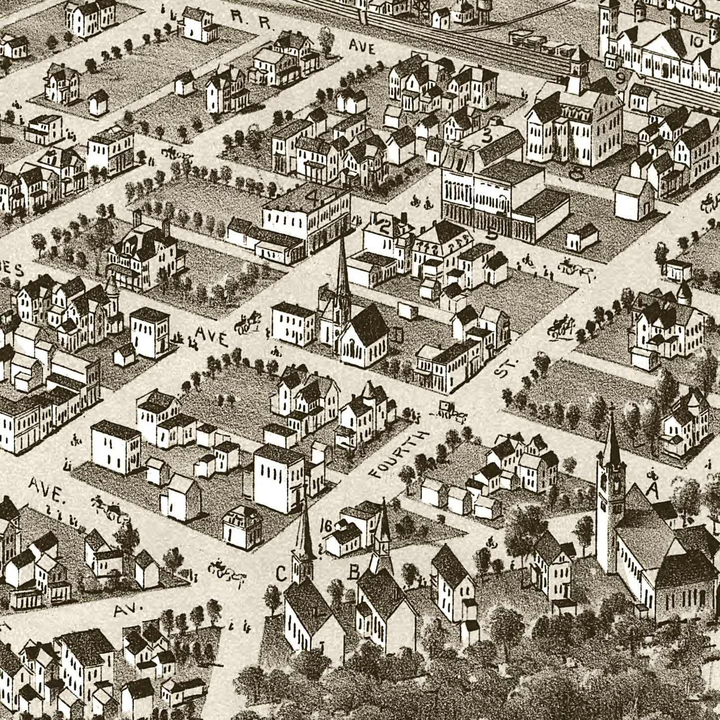 Vintage Map of Elkins, West Virginia 1897
