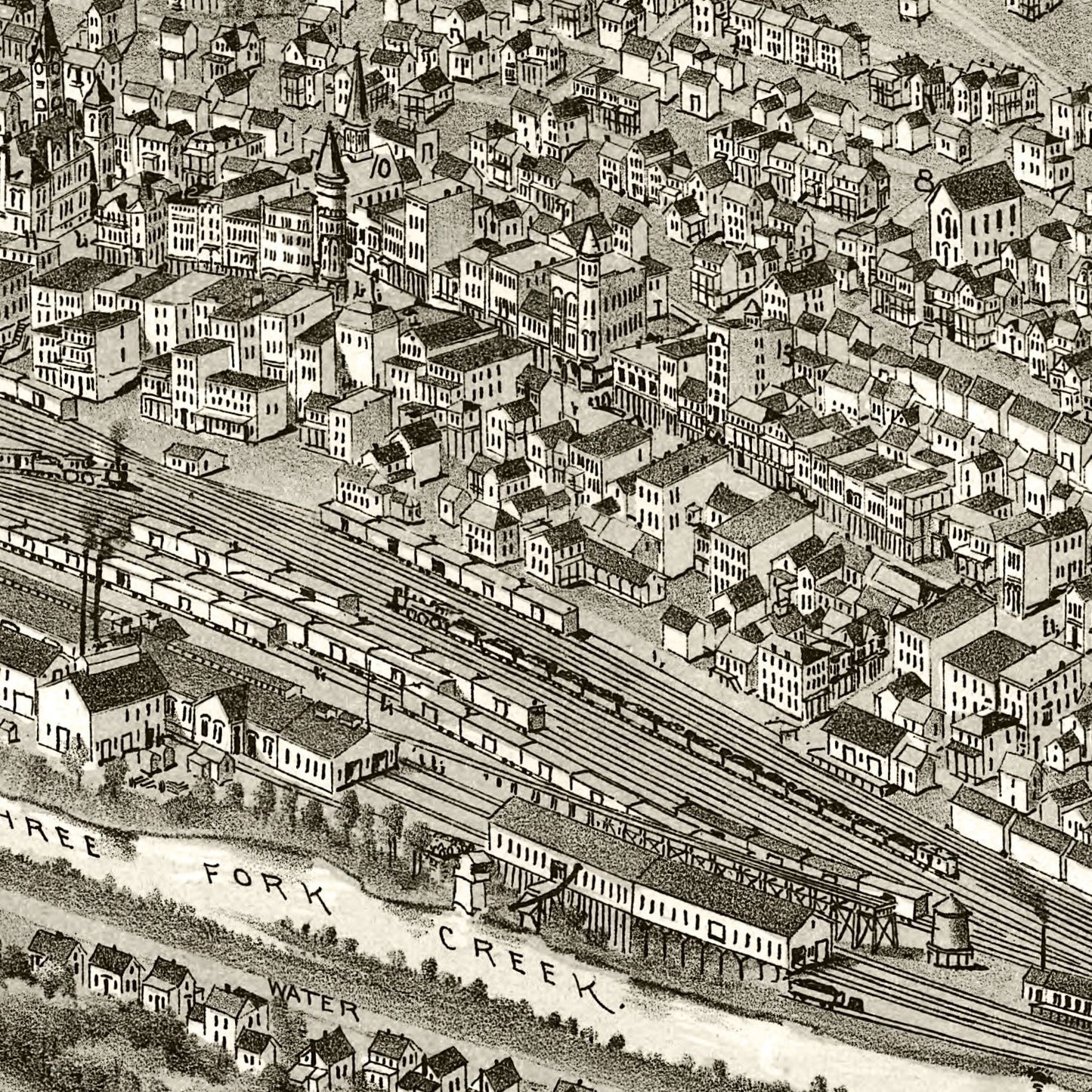 Vintage Map of Grafton, West Virginia 1898