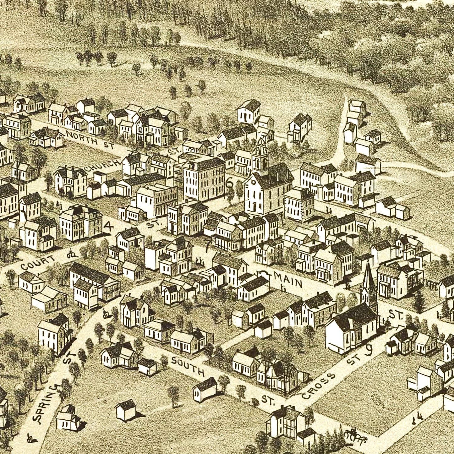 Vintage Map of Harrisville, West Virginia 1899