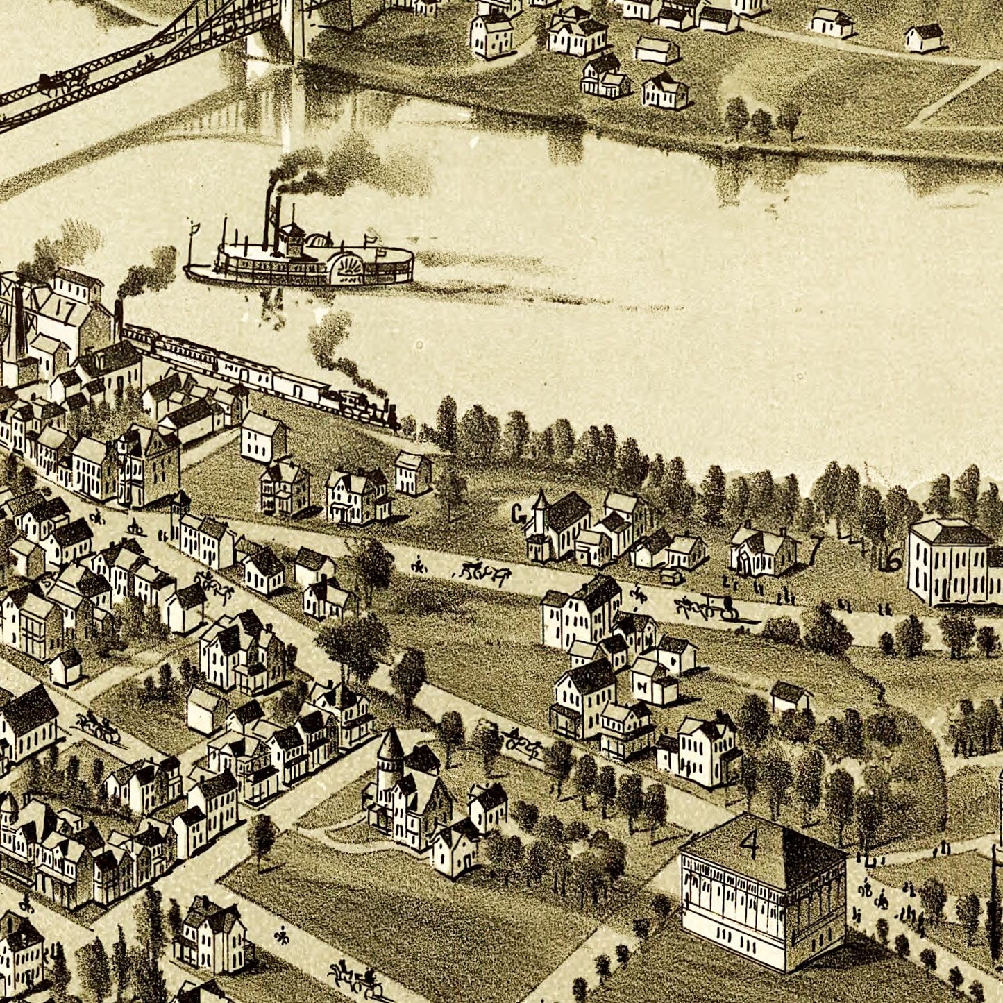 Vintage Map of Morgantown, West Virginia 1897