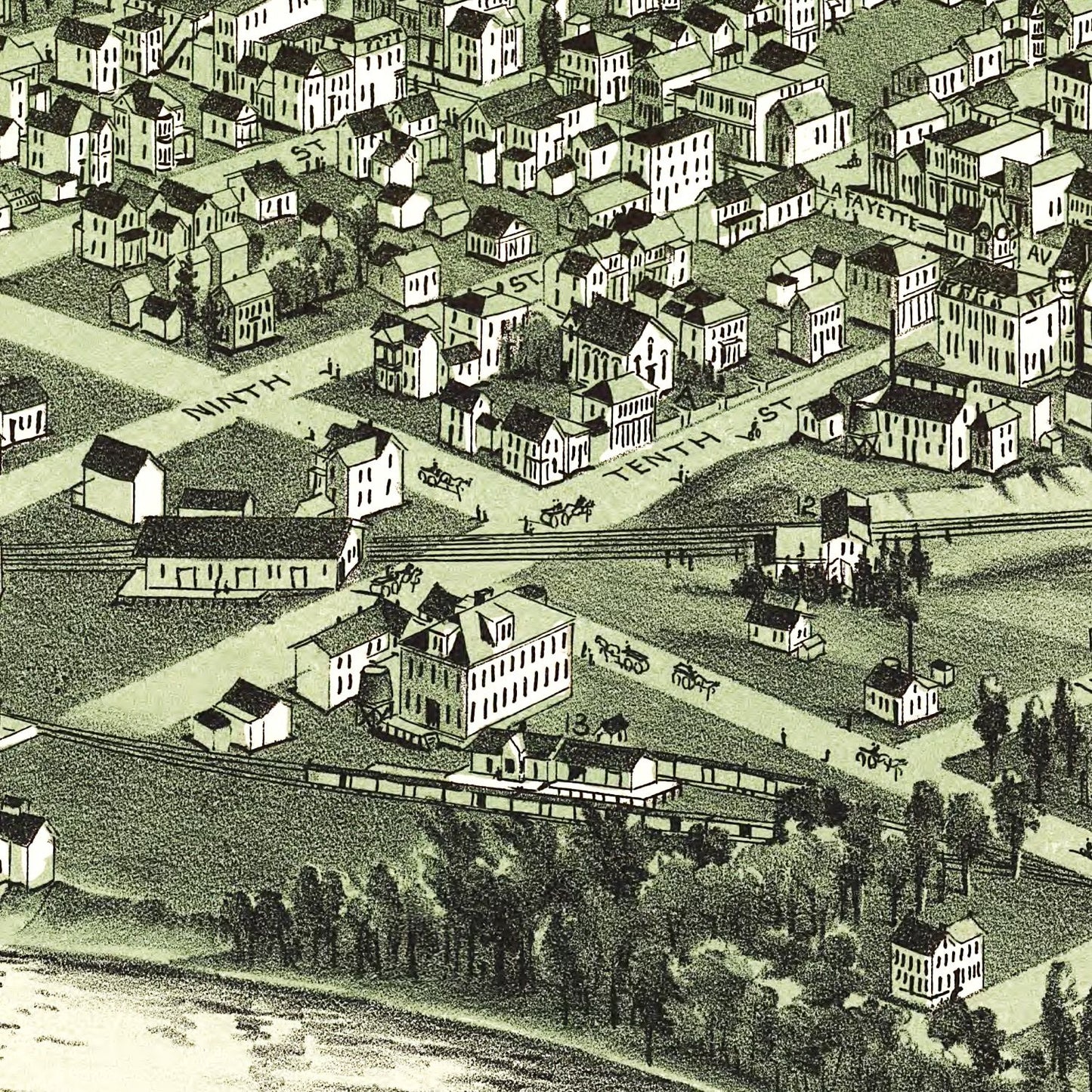 Vintage Map of Moundsville, West Virginia 1899