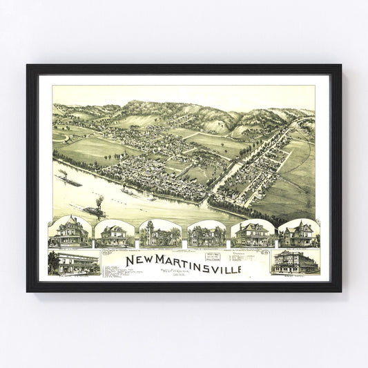 Vintage Map of New Martinsville, West Virginia 1899