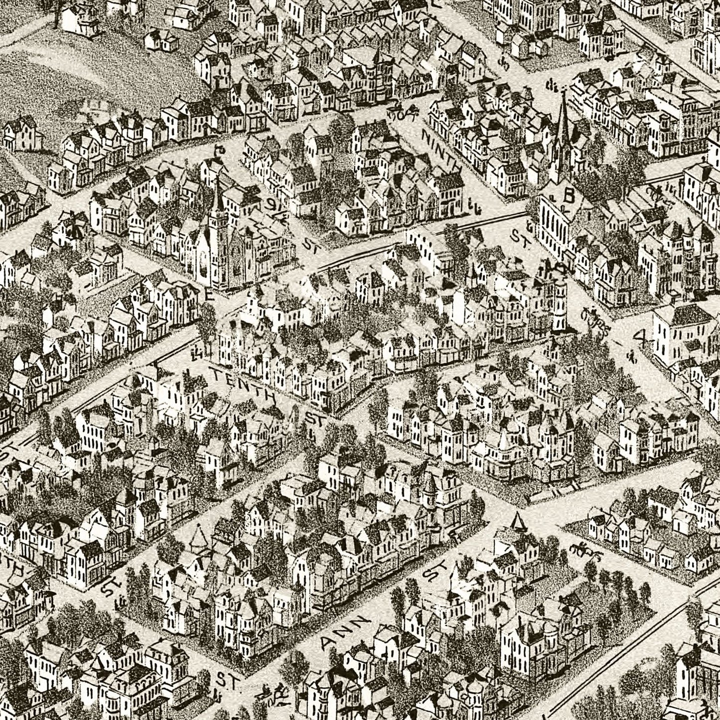 Vintage Map of Parkersburg, West Virginia 1899