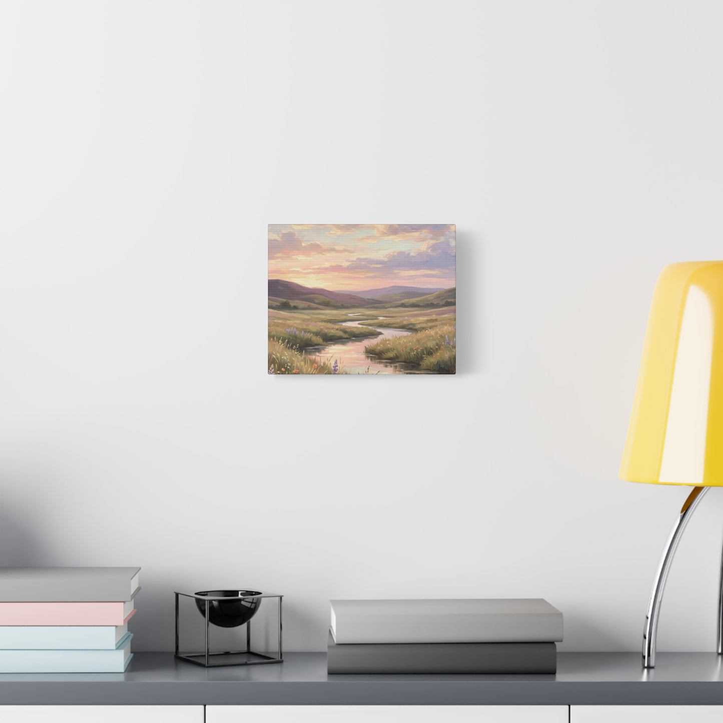 Sunset Meadow Canvas Wall Art - Stretched Matte Landscape Print