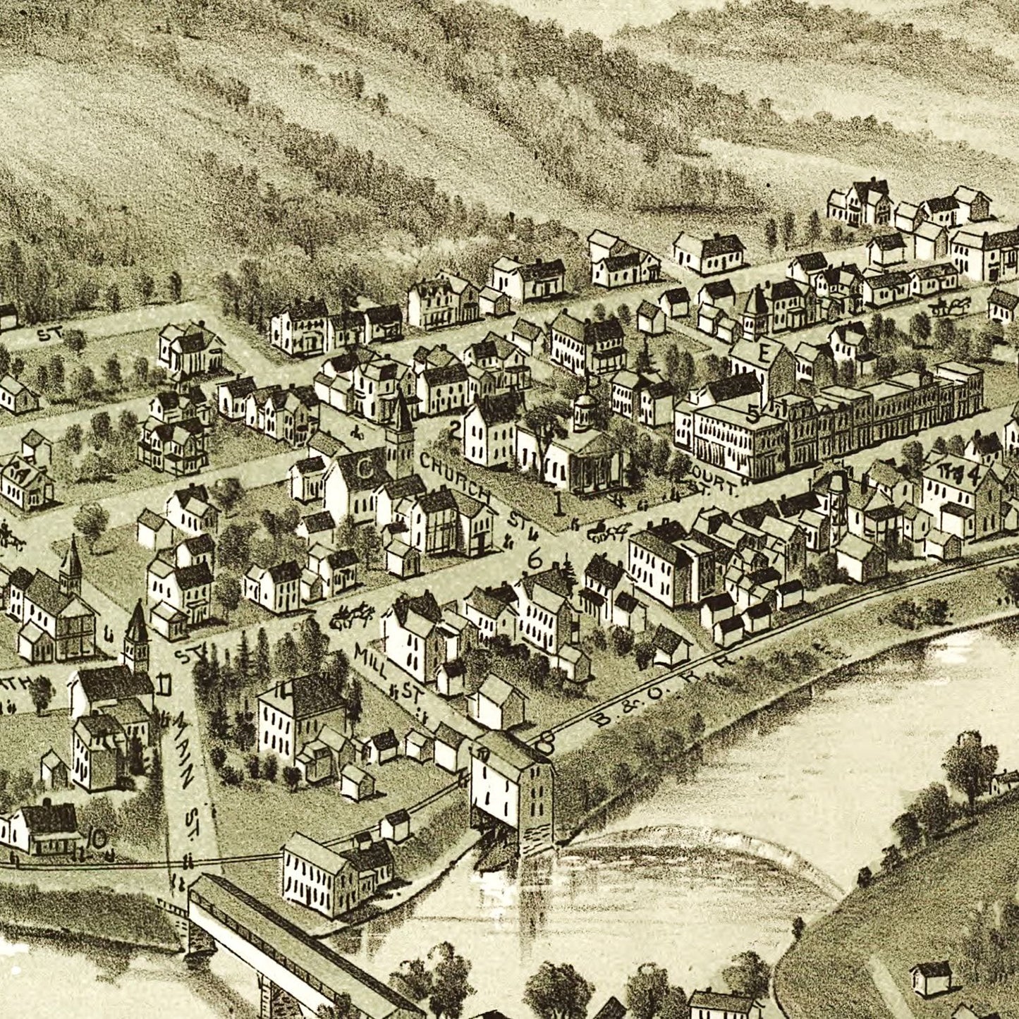 Vintage Map of Phillippi, West Virginia 1897