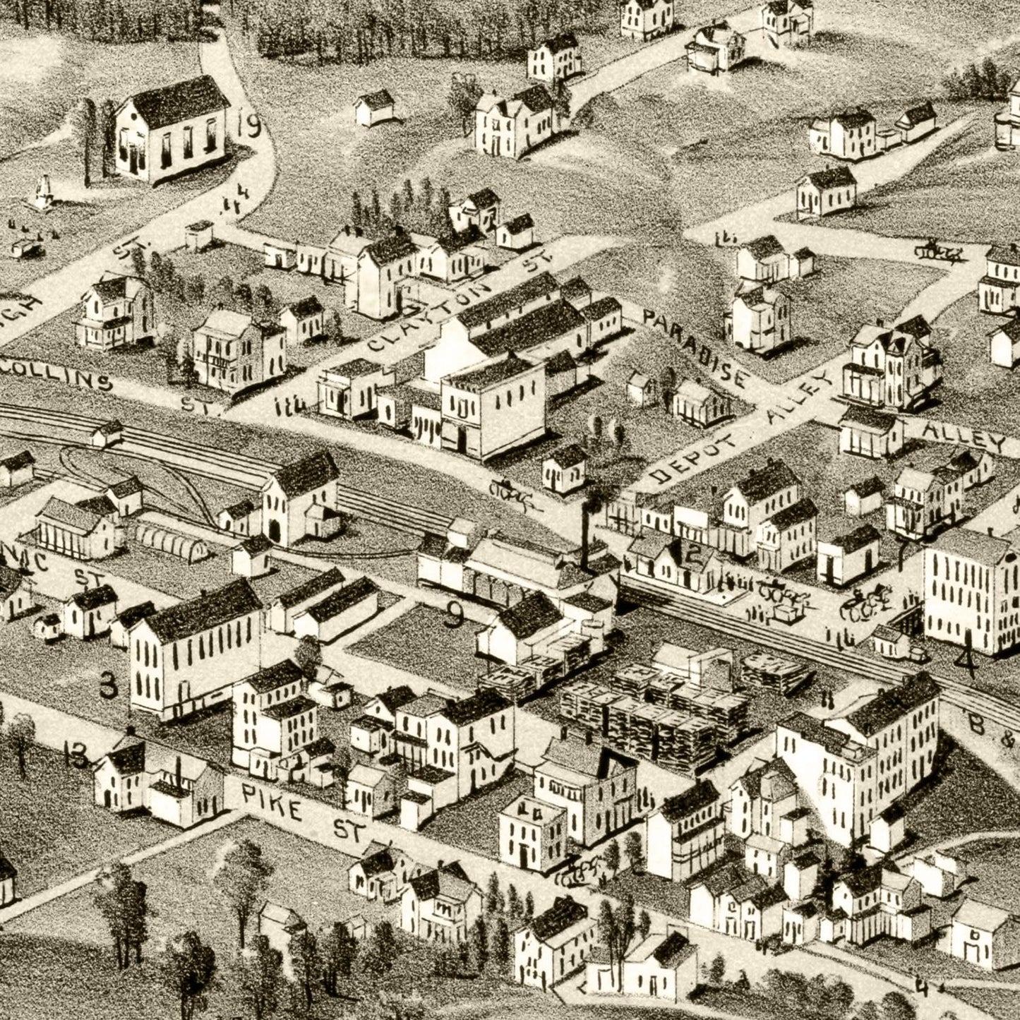Vintage Map of Pennsboro, West Virginia 1899