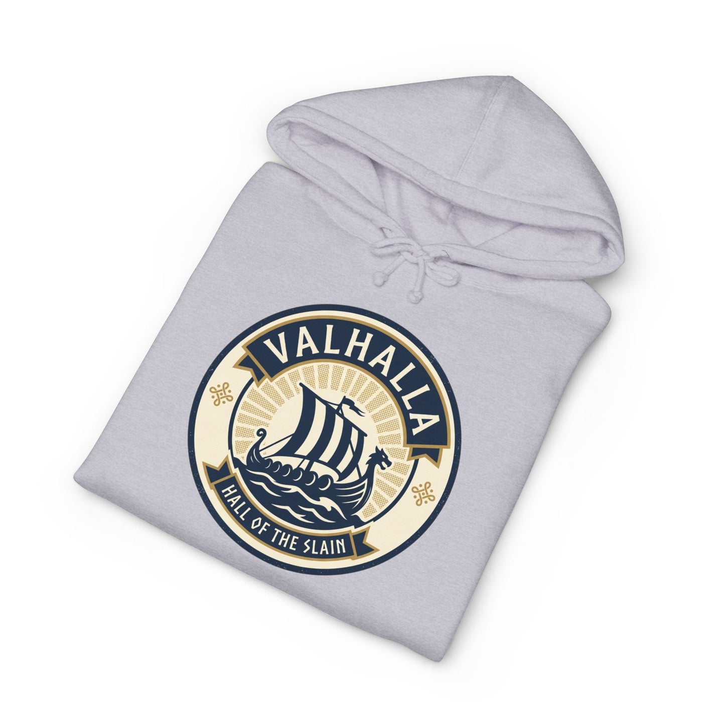 Valhalla Viking Ship Hoodie — Norse Mythology Graphic Pullover
