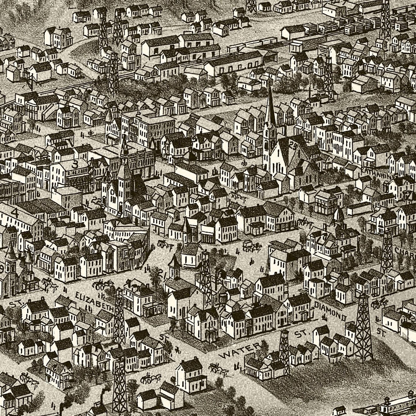 Vintage Map of Sistersville, West Virginia 1896