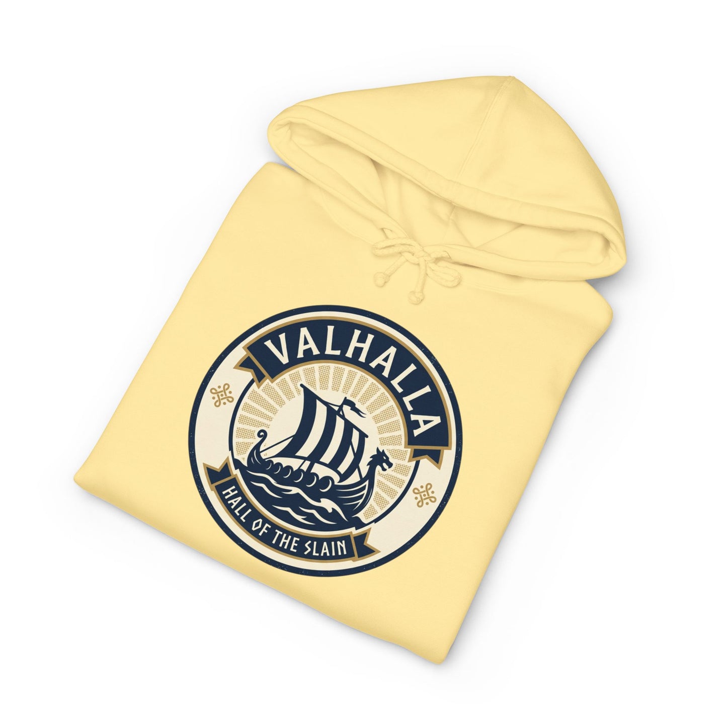 Valhalla Viking Ship Hoodie — Norse Mythology Graphic Pullover