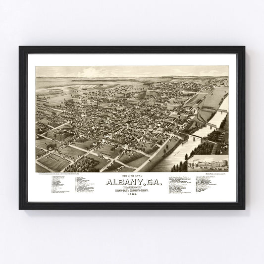 Vintage Map of Albany, Georgia 1885