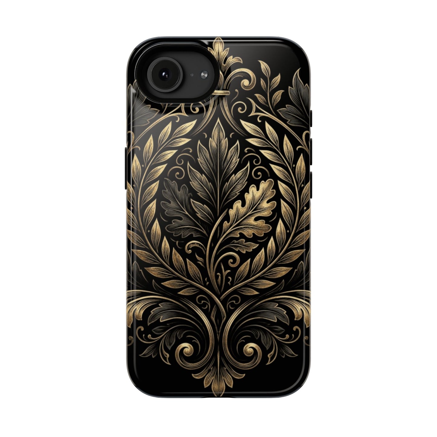 Baroque Gold Leaf Phone Case — Impact-Resistant Protective Cover