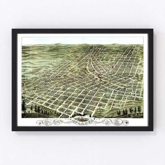 Vintage Map of Atlanta, Georgia 1871