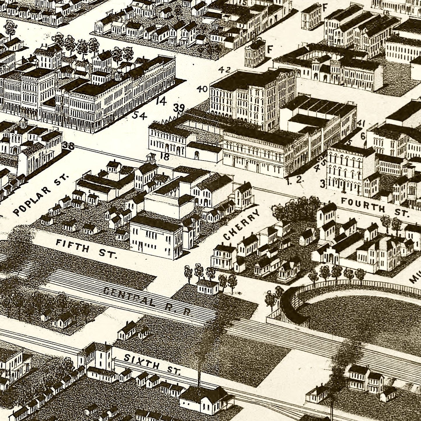 Vintage Map of Macon, Georgia 1887