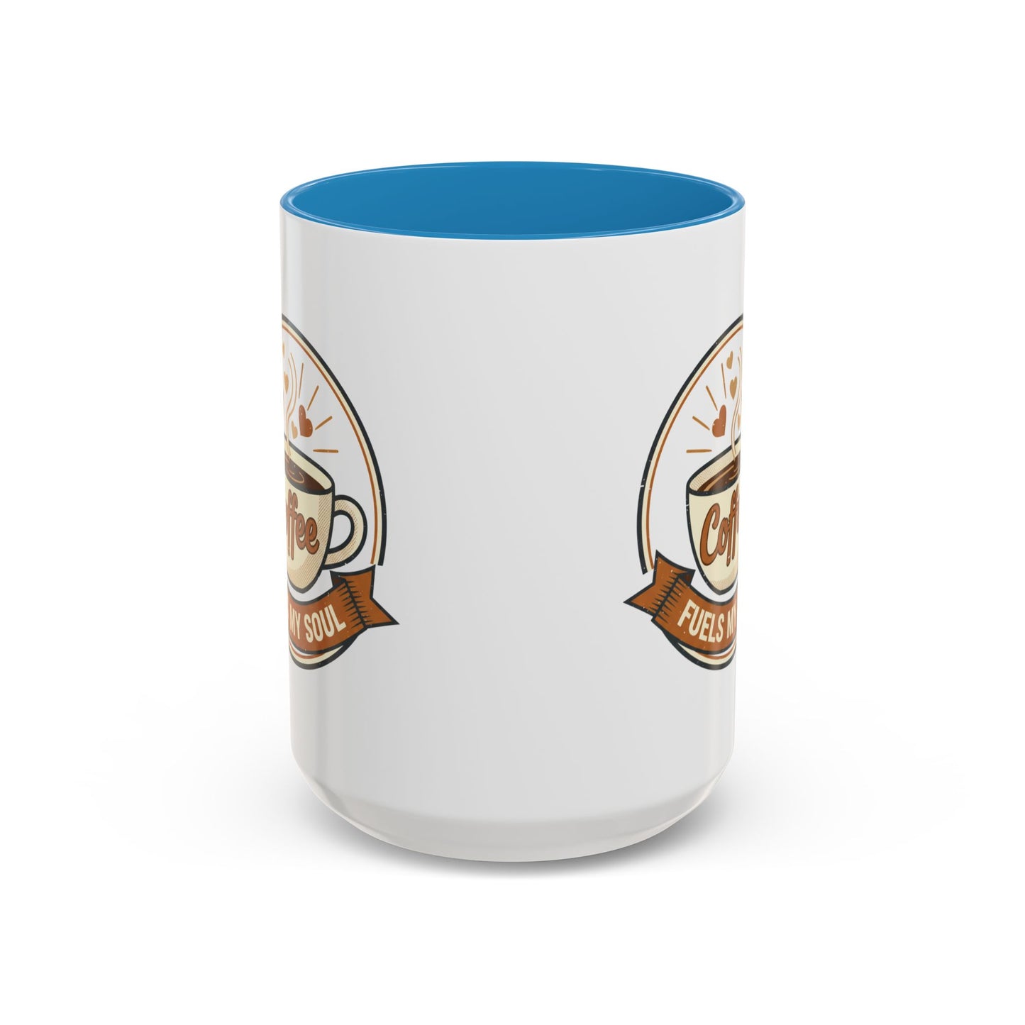 Coffee Mug - "Coffee Fuels My Soul" Accent Ceramic Mug (11/15oz)