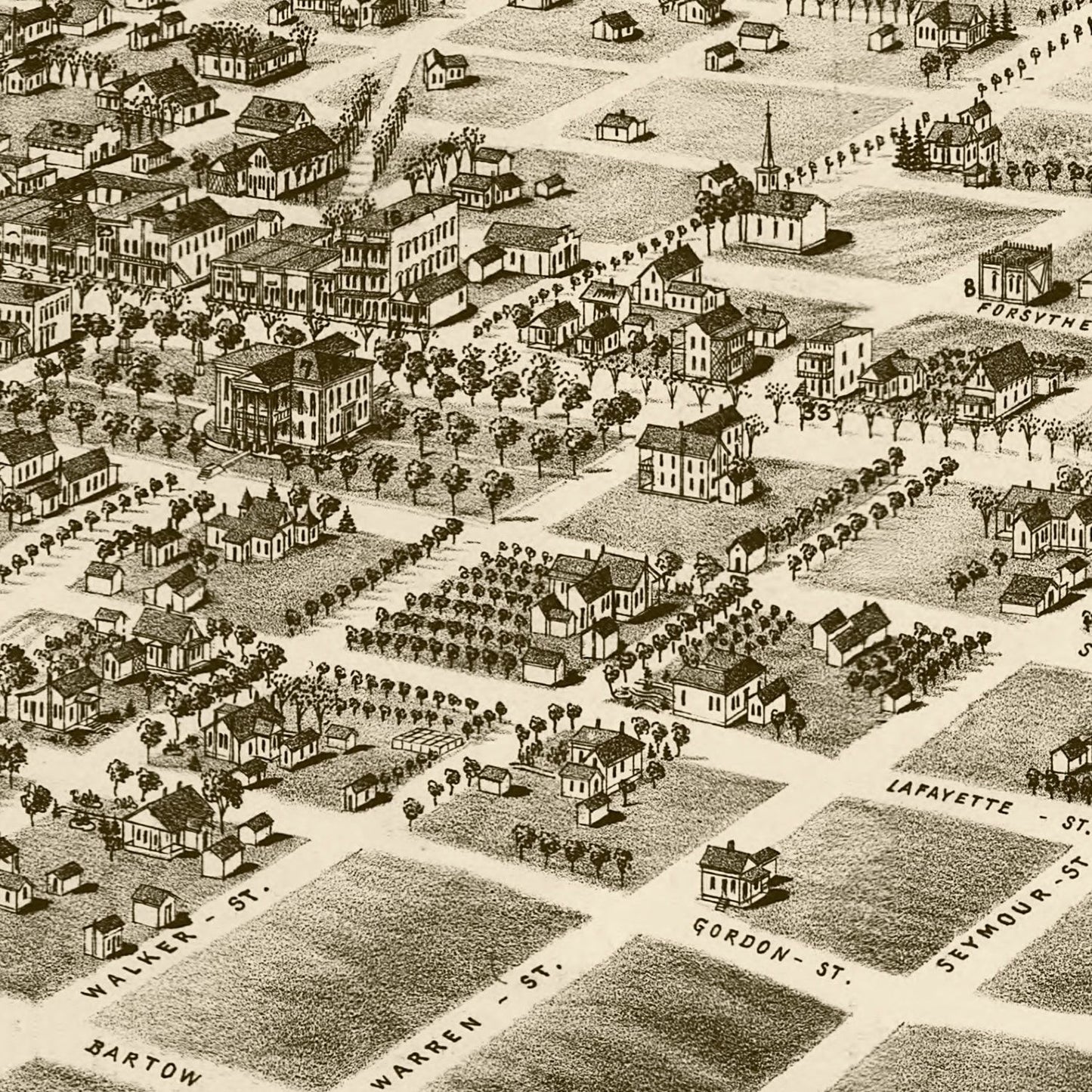 Vintage Map of Quitman, Georgia 1885