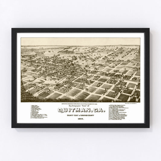 Vintage Map of Quitman, Georgia 1885