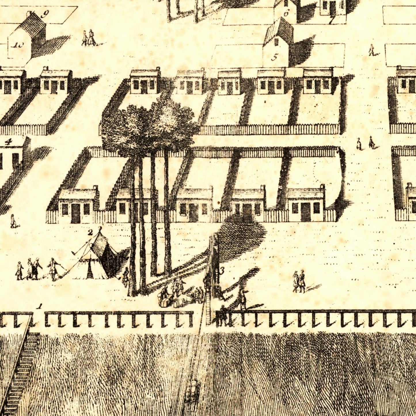 Vintage Map of Savannah, Georgia 1734