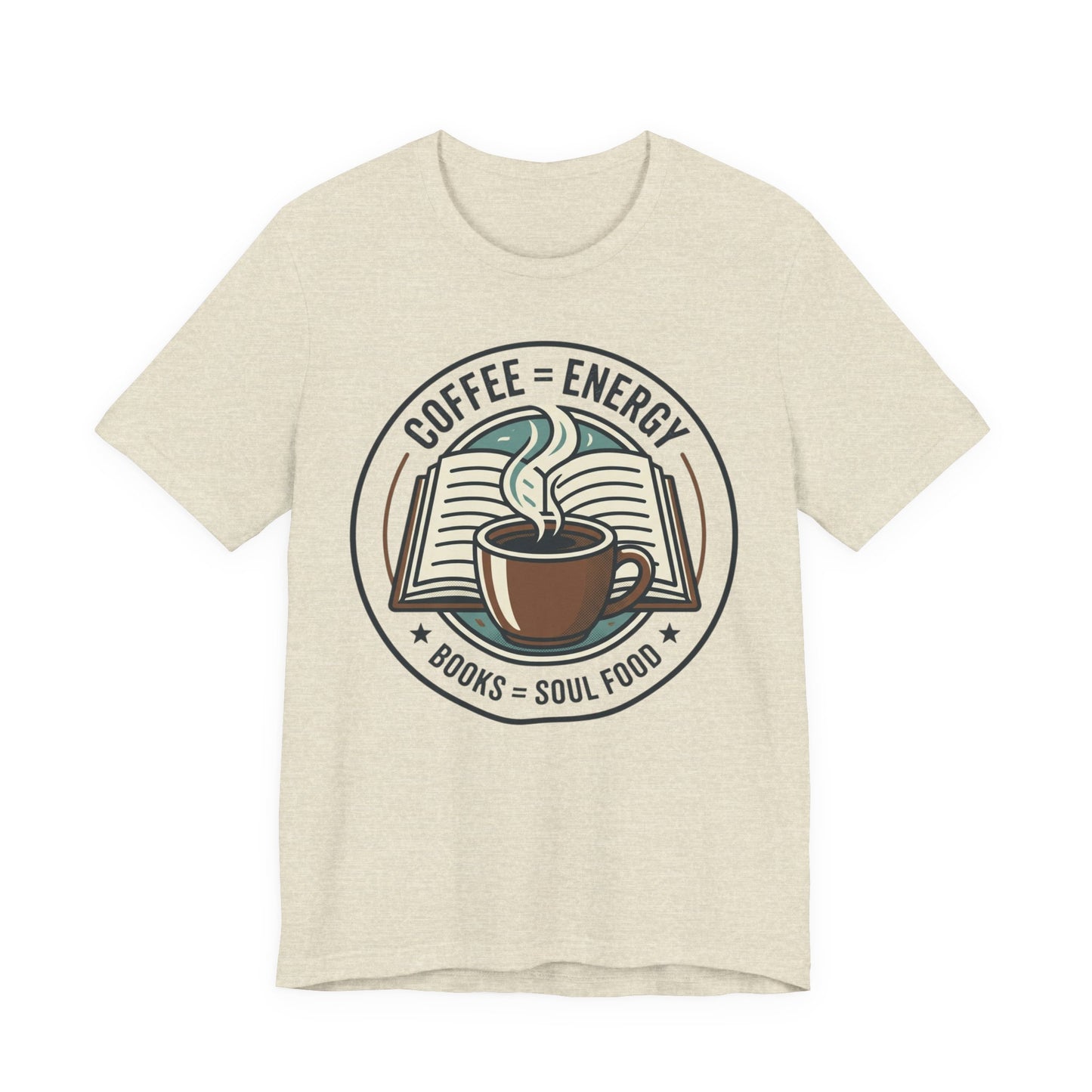 Coffee & Books T‑Shirt — “Coffee = Energy • Books = Soul Food” Literary Café Tee
