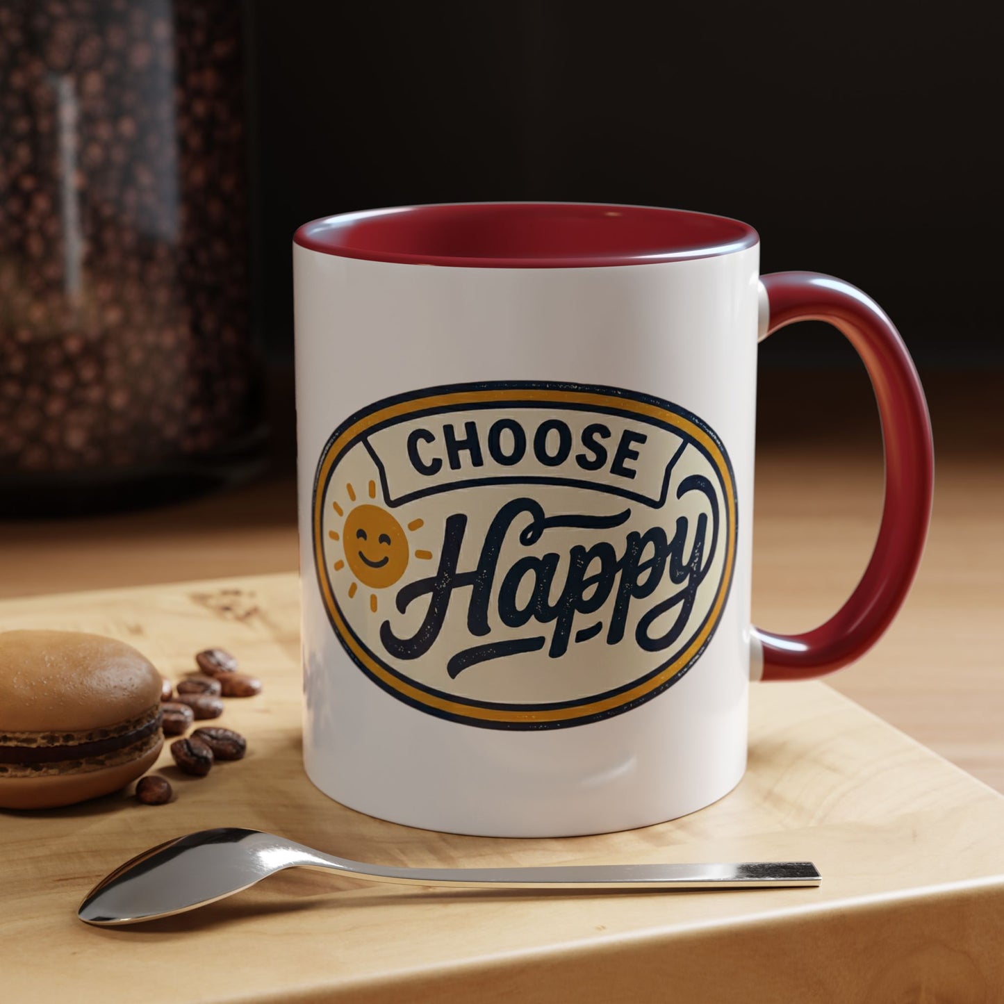 Choose Happy Coffee Mug — Inspirational Ceramic Accent Mug (11/15oz)