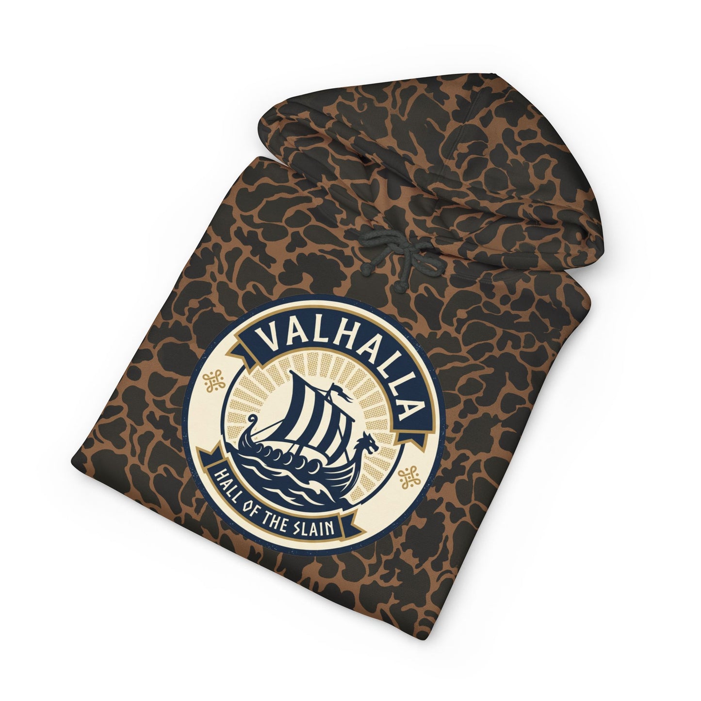 Valhalla Viking Ship Hoodie — Norse Mythology Graphic Pullover