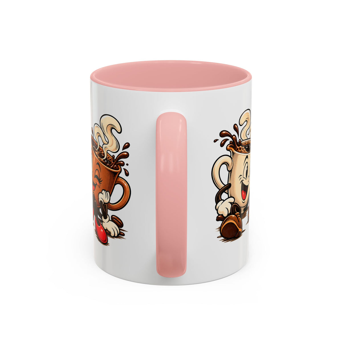 Coffee Cartoon Mug — Cute Dancing Coffee Cups Accent Mug