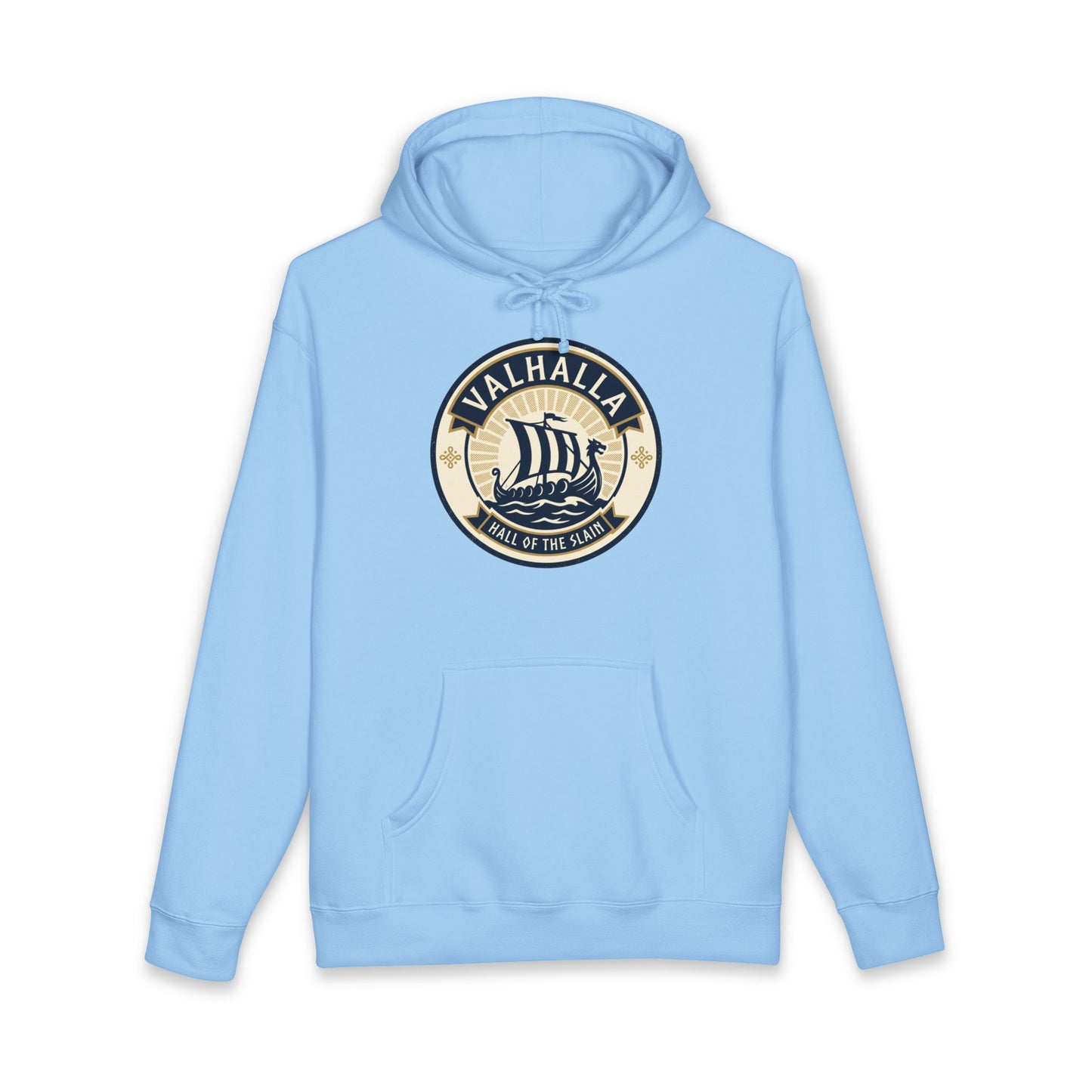 Valhalla Viking Ship Hoodie — Norse Mythology Graphic Pullover
