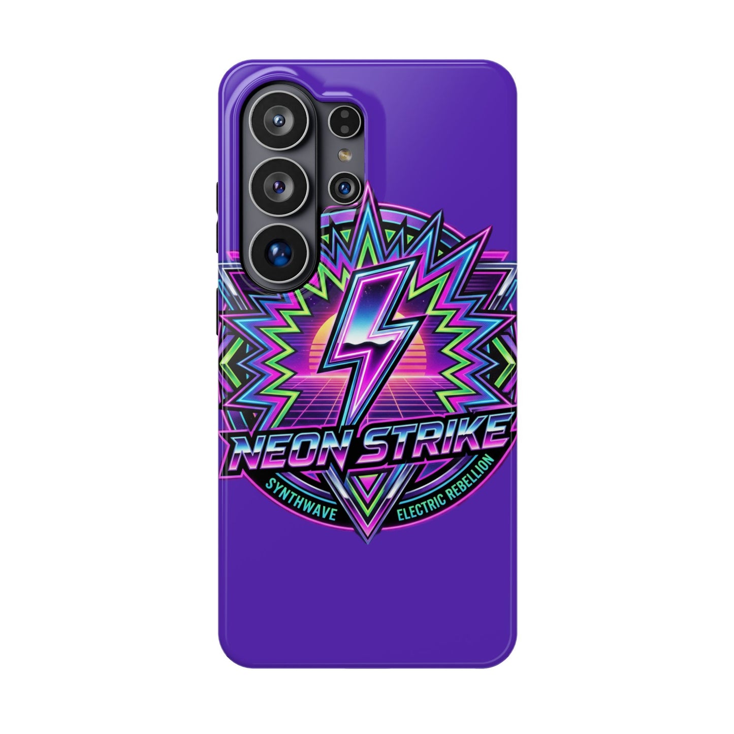 Neon Strike Phone Case — Retro 80s Lightning Magnetic Impact-Resistant Cover